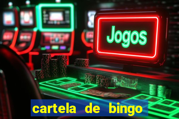 cartela de bingo cha de bebe